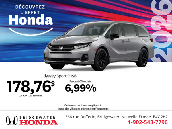 Obtenez le Honda Odyssey 2026 !