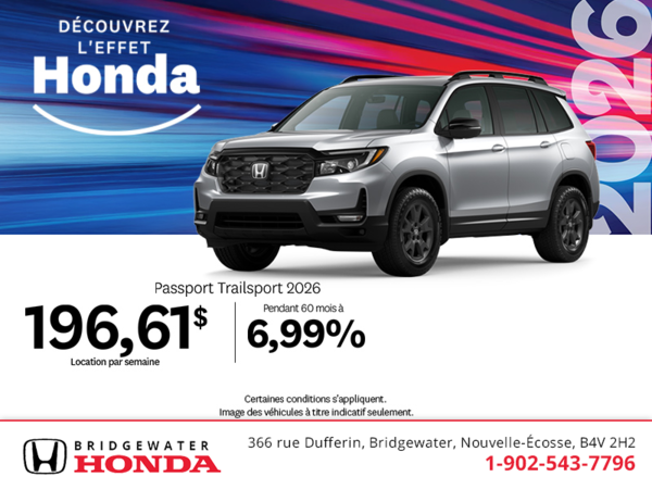 Procurez-vous le Honda Passport 2026 !