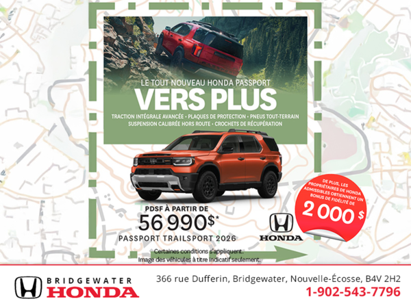 Procurez-vous le Honda Passport 2026 !