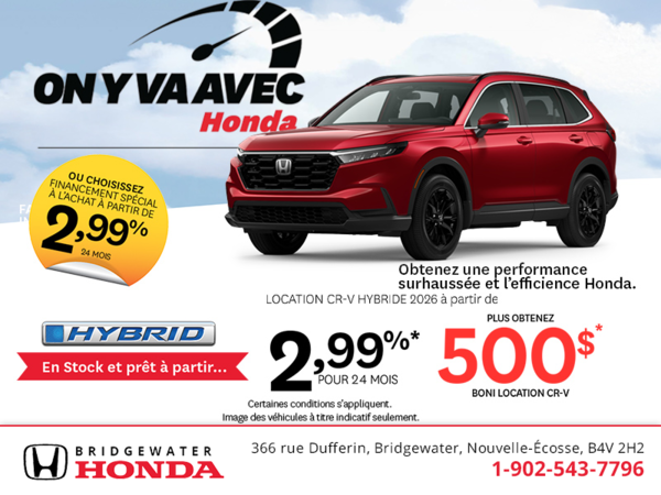 Obtenez le Honda CR-V hybride 2026 !	