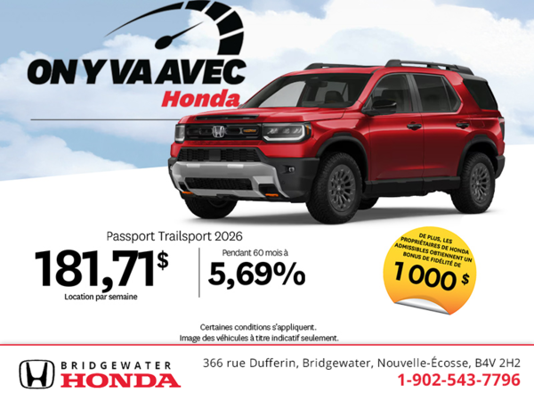Procurez-vous le Honda Passport 2026 !