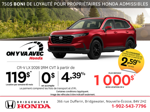 Obtenez la Honda CR-V 2026 !