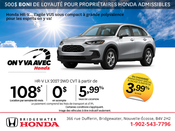 Obtenez la Honda HR-V 2027 !