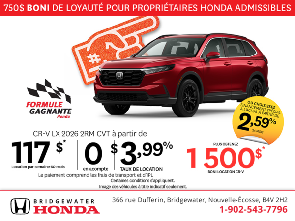 Obtenez la Honda CR-V 2026 !
