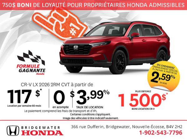 Obtenez la Honda CR-V 2026 !