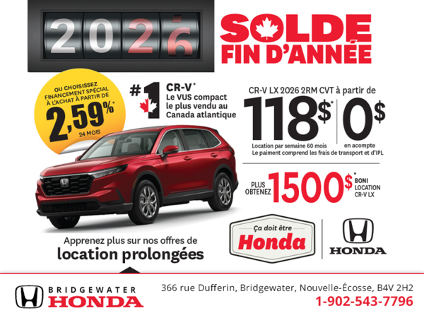 Obtenez la Honda CR-V 2026 !