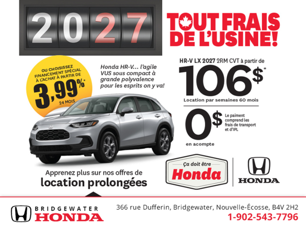 Obtenez la Honda HR-V 2027 !