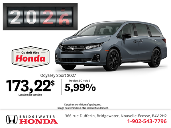 Obtenez la Honda Odyssey 2027 !