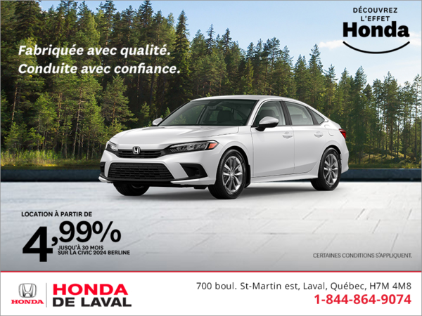 Obtenez la Honda Civic 2024 !