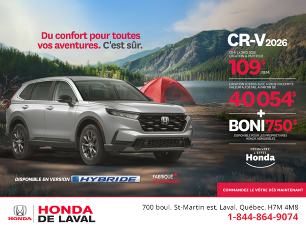 Obtenez le Honda CR-V 2026!