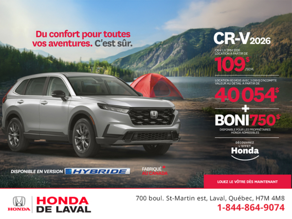 Obtenez le Honda CR-V 2026!