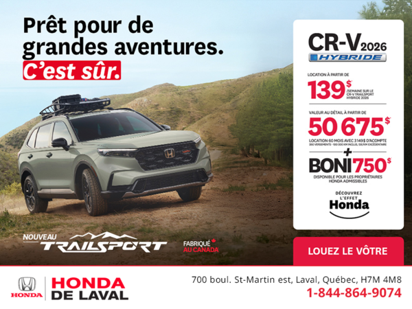 Obtenez le Honda CR-V Hybride 2026!