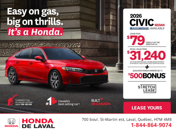 Get the 2026 Honda Civic Sedan! 