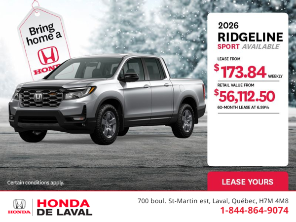 Get the 2026 Honda Ridgeline! 