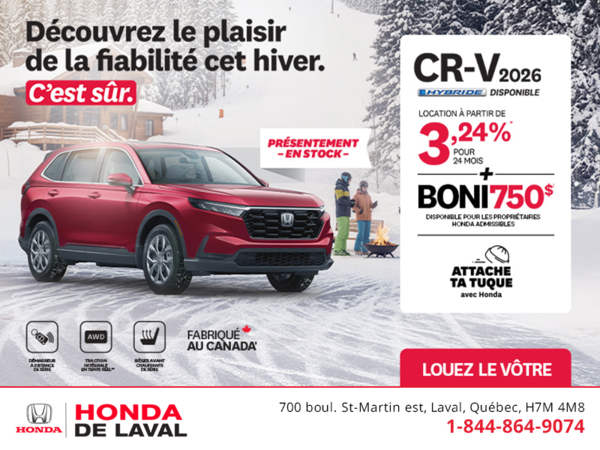 Obtenez le Honda CR-V 2026!
