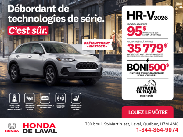 Obtenez le Honda HR-V 2026!