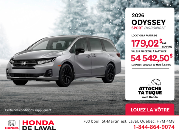 Obtenez le Honda Odyssey 2026 !