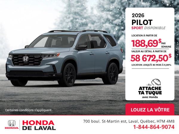 Obtenez le Honda Pilot 2026 !