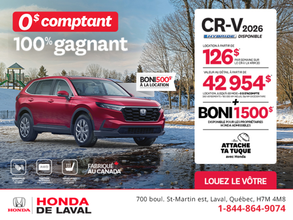 Obtenez le Honda CR-V 2026!