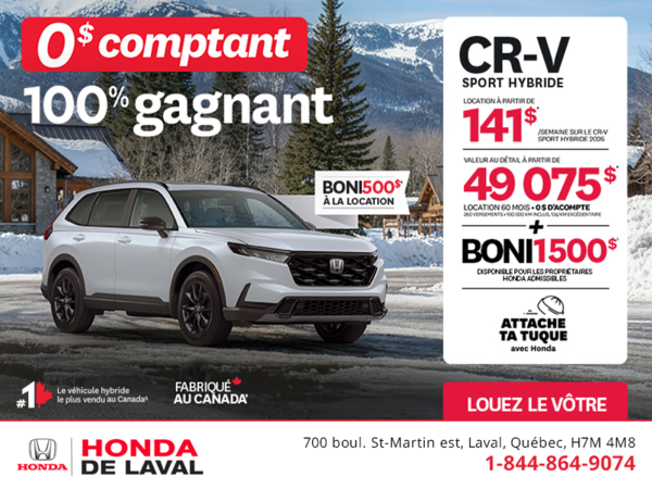 Obtenez le Honda CR-V Hybride 2026!