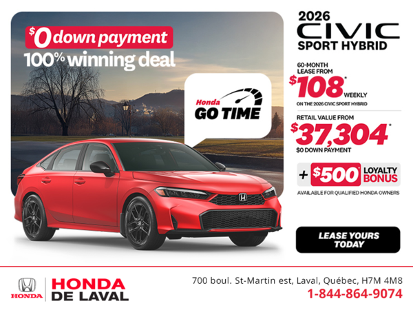 Get the 2026 Honda Civic Sedan Hybrid! 