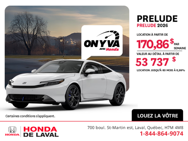 Obtenez la Honda Prelude 2026 !