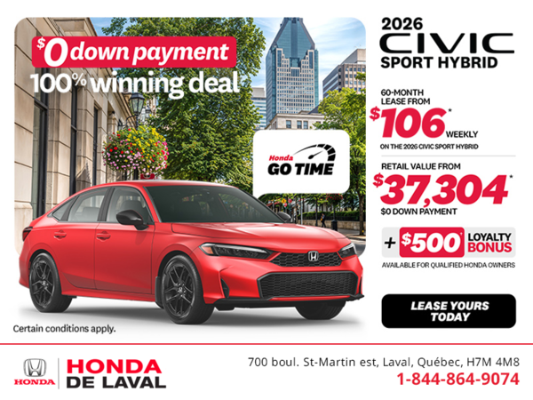 Get the 2026 Honda Civic Sedan Hybrid! 