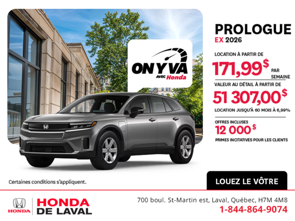 Obtenez la Honda Prologue 2026 !