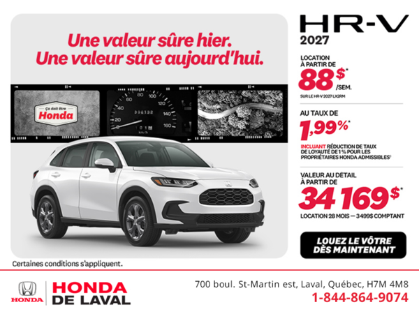 Obtenez la Honda HR-V 2027!