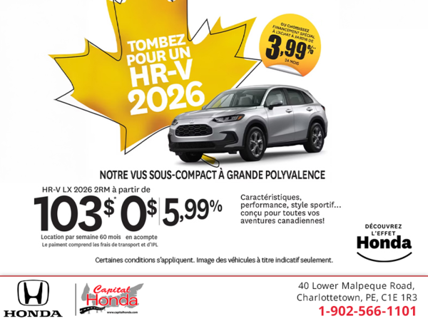 Obtenez le Honda HR-V 2026 !