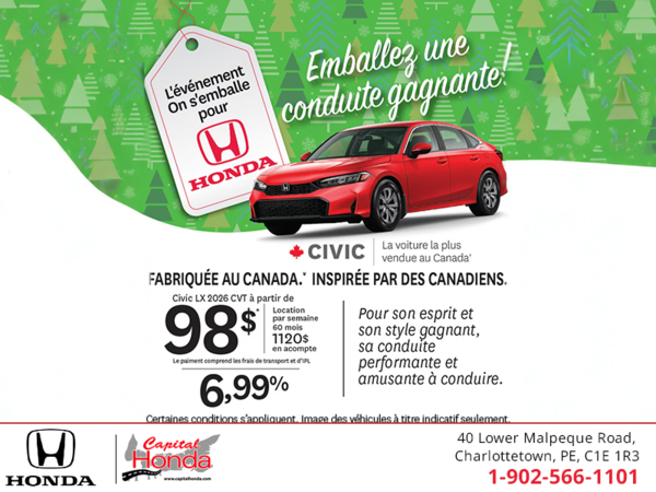 Obtenez la Honda Civic 2026!