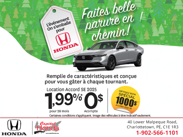 Obtenez le Honda Accord 2025 !