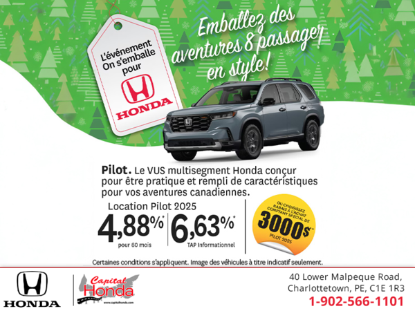 Obtenez le Honda Pilot 2025 !