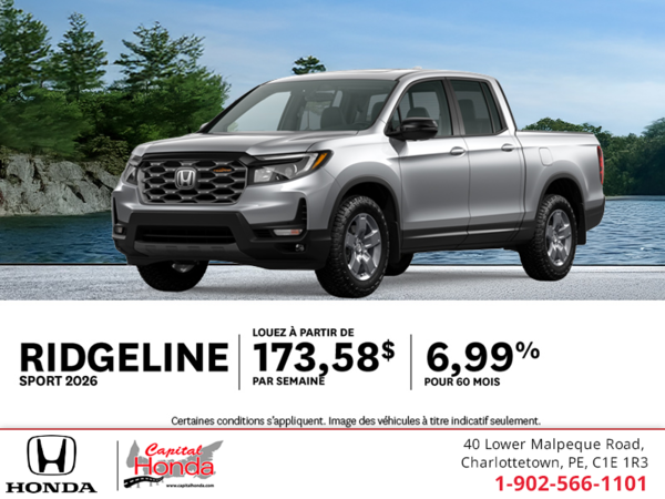 Obtenez le Honda Ridgeline 2026 !