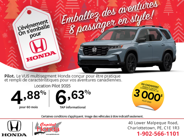Obtenez le Honda Pilot 2025 !