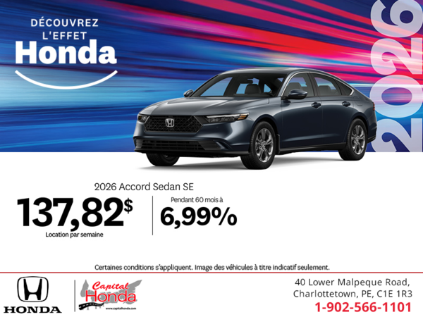Obtenez le Honda Accord 2026 !