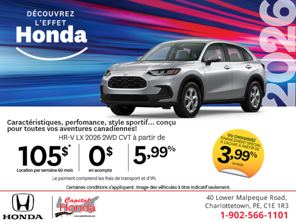 Obtenez le Honda HR-V 2026 !