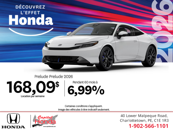 Obtenez la Honda Prelude 2026 !