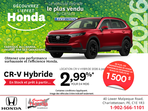 Obtenez le Honda CR-V hybride 2026 !	