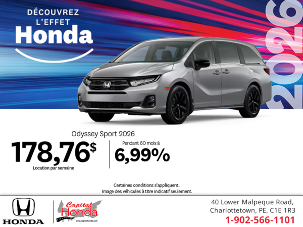 Obtenez le Honda Odyssey 2026 !