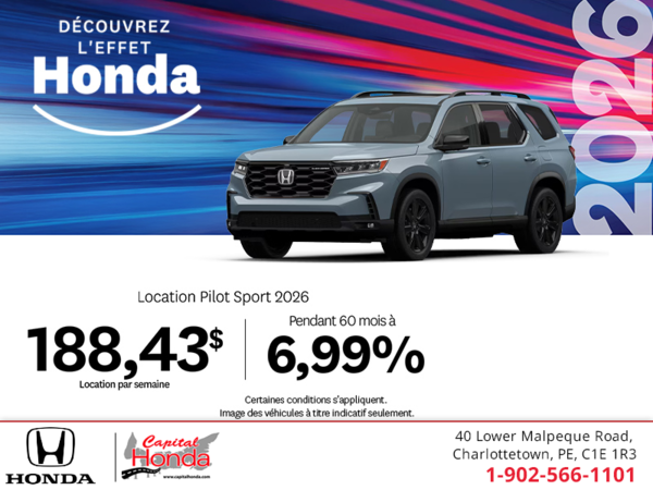 Obtenez le Honda Pilot 2026 !