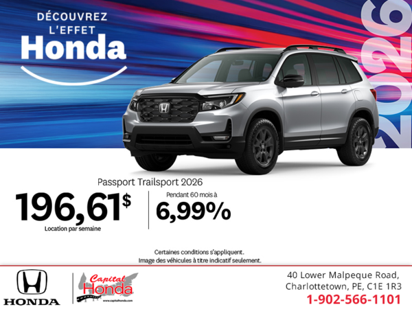 Procurez-vous le Honda Passport 2026 !
