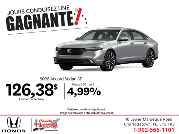 Obtenez le Honda Accord 2026 !