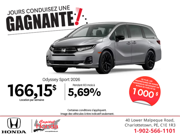Obtenez le Honda Odyssey 2026 !