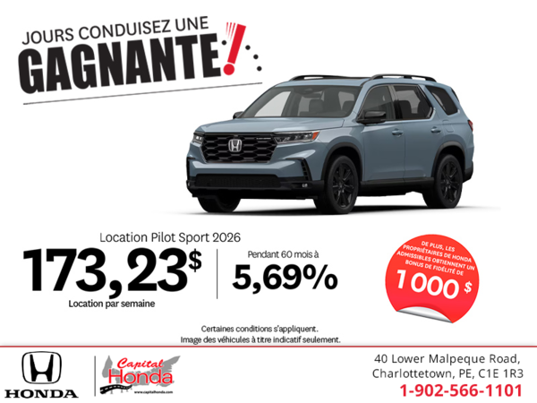 Obtenez le Honda Pilot 2026 !