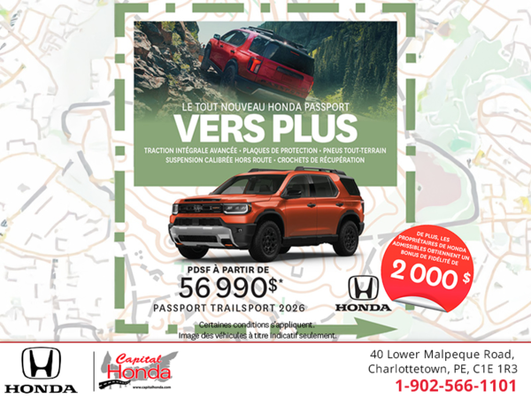 Procurez-vous le Honda Passport 2026 !