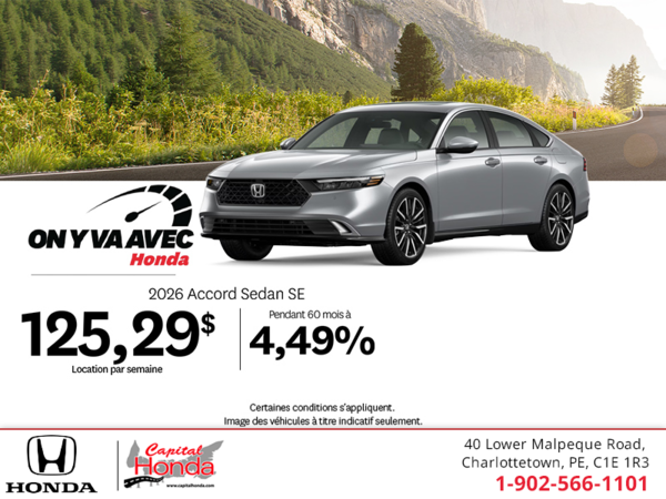 Obtenez la Honda Accord 2026 !