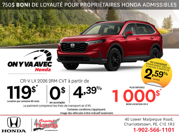 Obtenez le Honda CR-V 2026 !