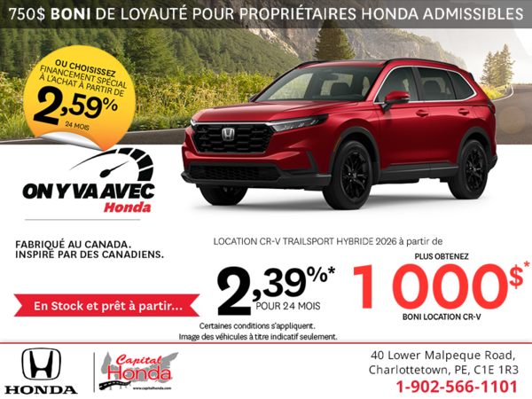 Obtenez le Honda CR-V Hybride 2026 !        