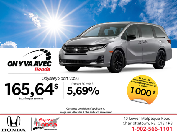 Obtenez la Honda Odyssey 2026 !